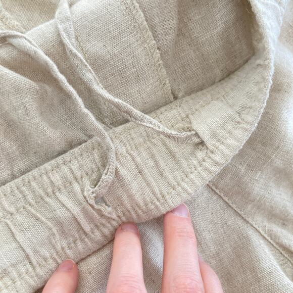 NWT Old Navy Womens XXL Beige Linen Blend Straight Taper Pants Lagenlook Beachy - Picture 8 of 11